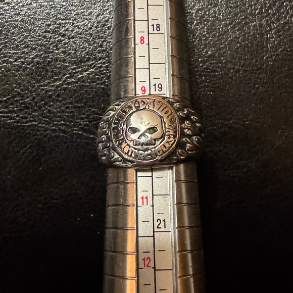 Harley Davidson Sterling Silver 925 Skull flame Ring. Size 10 / 13.5 grams - Picture 5 of 8